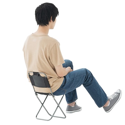 7075トレックチェア(背付・グレー)持ち運び楽々でアウトドアやキャンプで大活躍。　73369000