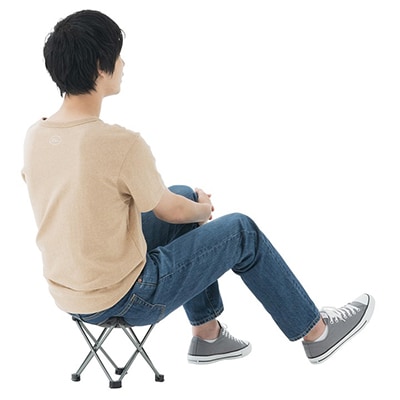 7075キュービックチェア(グレー)300gで超軽量!登山やアウトドアで大活躍!　73369010