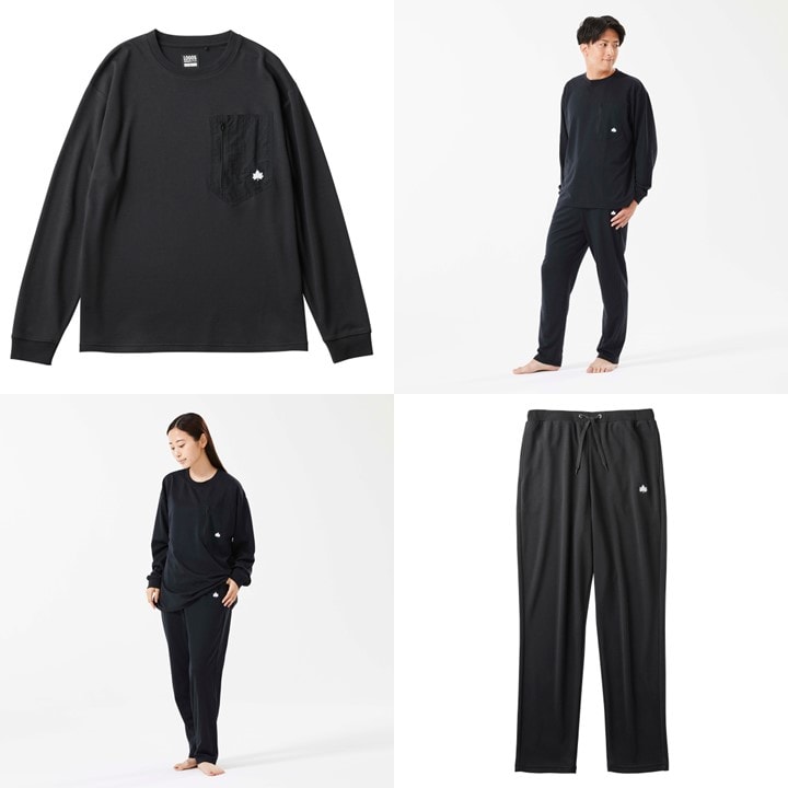 LBL リカバリーウエア 冬用上下Sセット リカバリーパンツ+リカバリープルオーバー ブラック