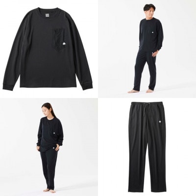 LBL リカバリーウエア 冬用上下Mセット リカバリーパンツ+リカバリープルオーバー ブラック