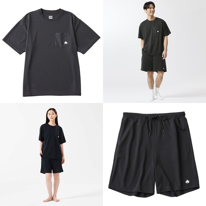 LBL リカバリーウエア 夏用上下Mセット リカバリーショーツ+リカバリーTシャツ ブラック