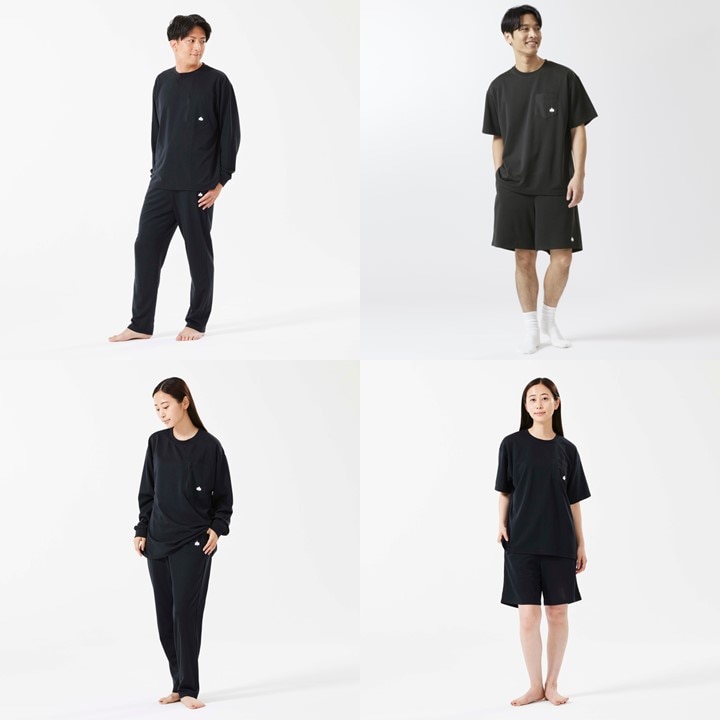 LBL 就寝時におすすめのボディリカバリーウエア 夏冬上下4点セット XLサイズ ブラック