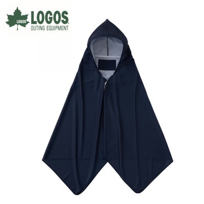 LOGOSクーラーポンチョ ネイビー 暑い夏の野外に最適!吸水速乾でタオルとしても 34205289
