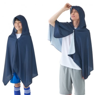 LOGOSクーラーポンチョ ネイビー 暑い夏の野外に最適!吸水速乾でタオルとしても 34205289