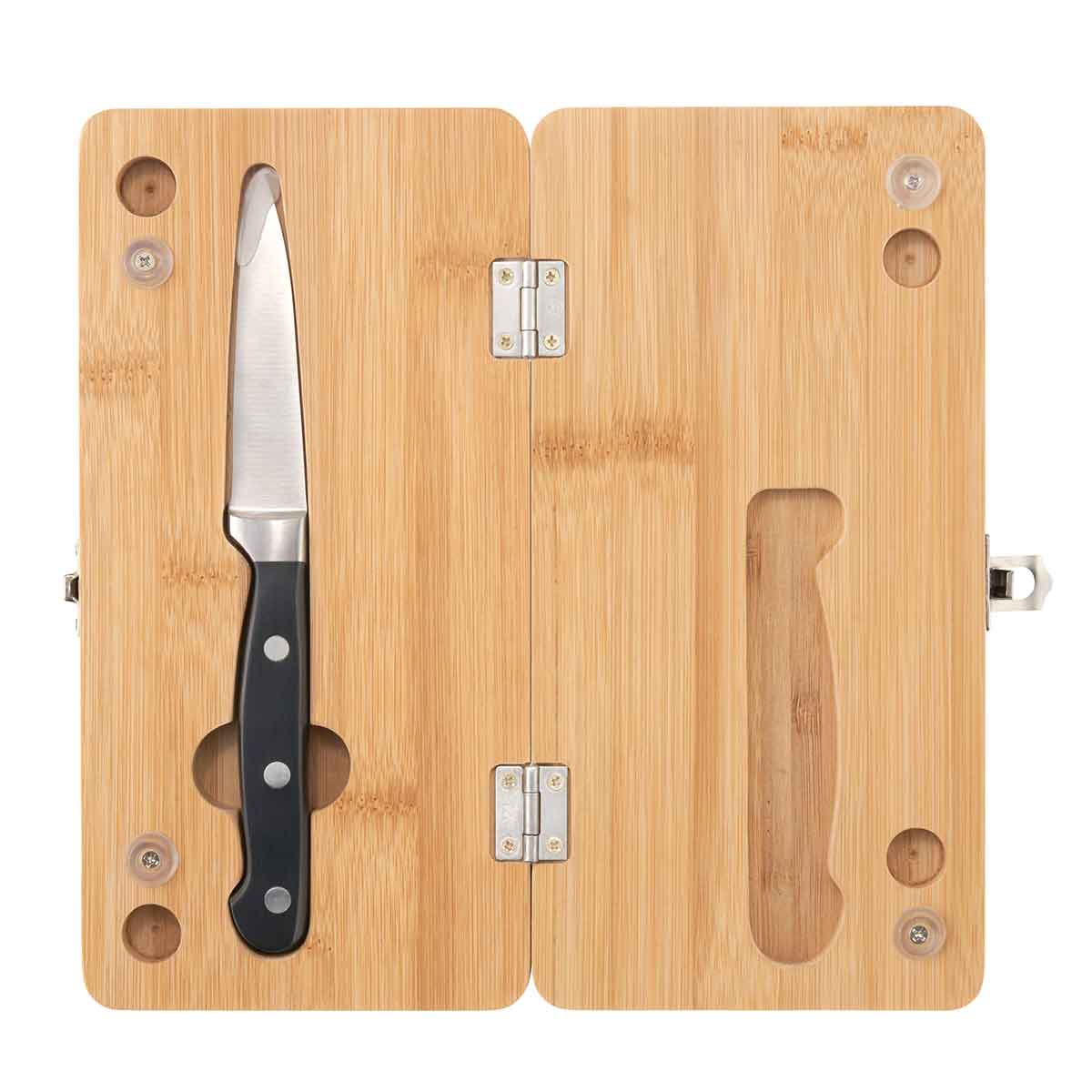 Bamboo ナイフ&まな板セット キャンプやアウトドアシーンでの持ち運びに便利 81280009