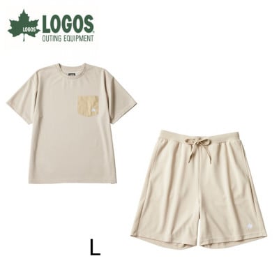 LBL リカバリーウエア 夏用上下セット　Lサイズ　リカバリーショーツ+Tシャツ ベージュ