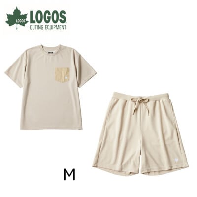 LBL リカバリーウエア 夏用上下セット　Mサイズ　リカバリーショーツ+Tシャツ ベージュ