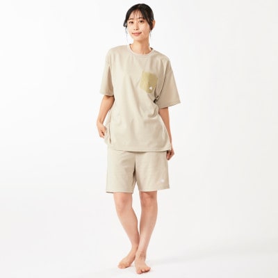 LBL リカバリーウエア 夏用上下セット　Sサイズ　リカバリーショーツ+Tシャツ ベージュ