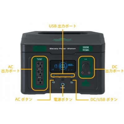 エレキャン・パワーステーション ポータブル電源 S1000 防災やアウトドアに　74175112