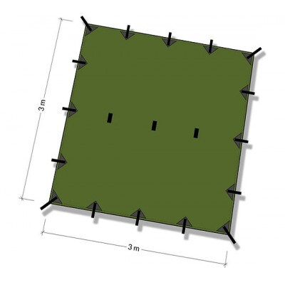 タープ 3×3　フォレストグリーン　DD Hammocks JAPAN