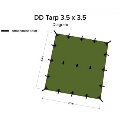 タープ3.5×3.5　オリーブグリーン DD Hammocks JAPAN