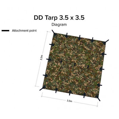 タープ 3.5×3.5　迷彩　DD Hammocks JAPAN
