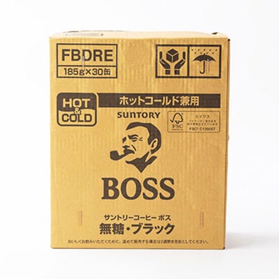 ボス 無糖ブラック185g缶×30本