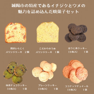 城陽市の特産であるイチジクとウメの魅力を詰め込んだ焼菓子セット