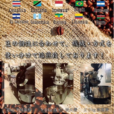 世界の珈琲飲み比べ 粉コース 5種類(100g×5)合計500g(南米・中米・アジア・アフリカ)