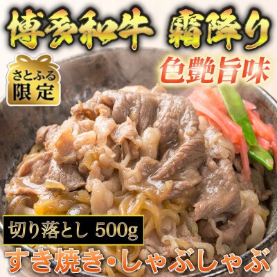 【さとふる限定】博多和牛A5～A4 切り落とし500g【化粧箱入】(大刀洗町)