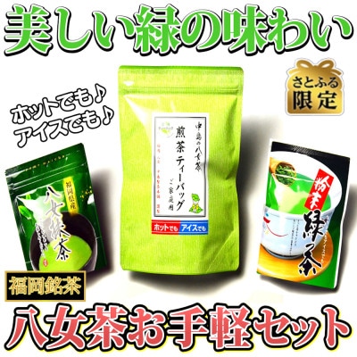 【さとふる限定】福岡銘茶八女茶 急須要らずのお手軽セット(便利なチャック付)(大刀洗町)