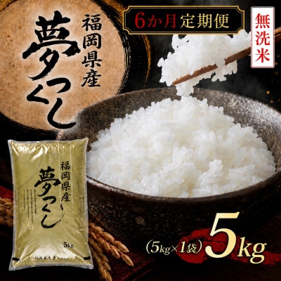 【毎月定期便】《無洗米》【食味鑑定士厳選】福岡県産 夢つくし5kg(5kg×1袋)(大刀洗町)全6回