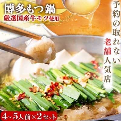 【予約の取れない老舗人気店】博多もつ鍋4～5人前×2セット　博多もつ鍋太閤(大刀洗町)
