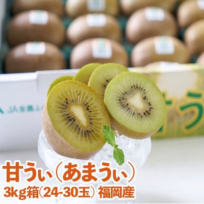 福岡限定!ブランドキウイ「甘うぃ(あまうぃ)」約3kg箱(24-30玉)(大刀洗町)