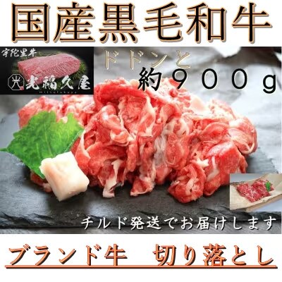 【毎月定期便】国産 宇陀里牛 切り落とし ドドンと 約900g 新鮮なままチルド発送全2回