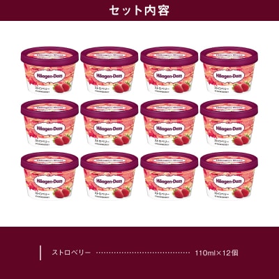 ハーゲンダッツ『ミニカップ12個セット(ストロベリー味)』アイスクリーム_H0016-199