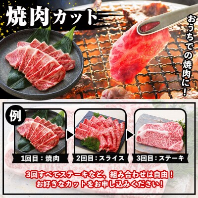 【3か月定期便】カットを選べる!鹿児島県産 黒毛和牛 サーロイン 半頭分 9kg(3kg×3回)  