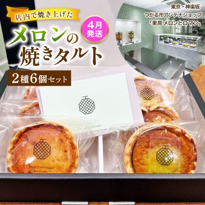 メロンの焼きタルト6個セット(赤、青 各3個) [0968]