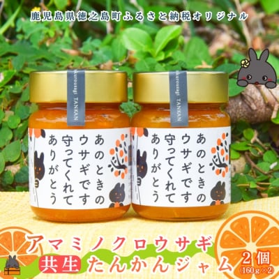 《徳之島町オリジナル!》アマミノクロウサギ共生たんかんジャム 2個(160g×2)