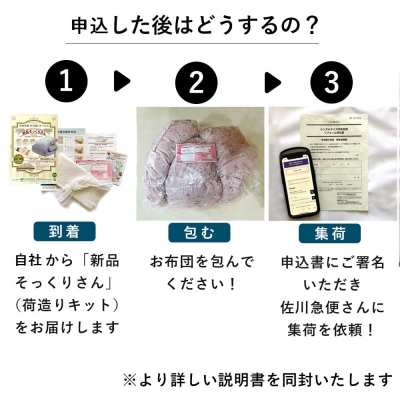 羽毛布団 打ち直し　新品そっくりさん(ダブルからダブル)【11-003】