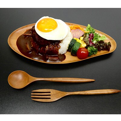 さくら　パスタフォークとパスタスプーンセット　オイル仕上げ【1_3-019】