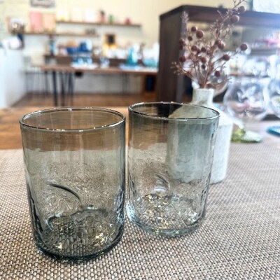 おやゆびグラス(グレー)小2個セット