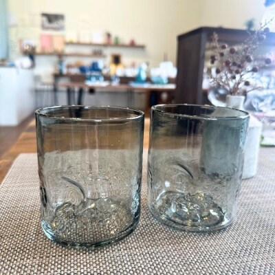 おやゆびグラス(グレー)大2個セット