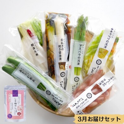 出雲漬物【3か月定期便】季節の詰合せセット(1～3月)