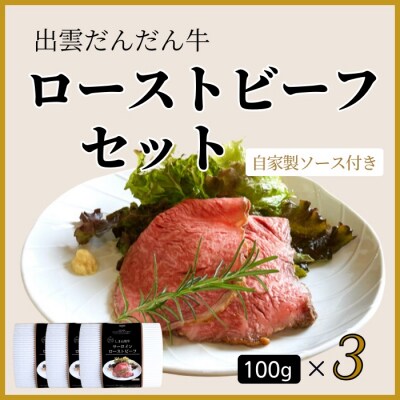『出雲だんだん牛』ローストビーフセット300g【2_2-016】