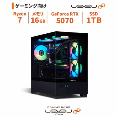 ミニタワーゲーミングPC Ryzen 7/5070/ピラーレス/No.398