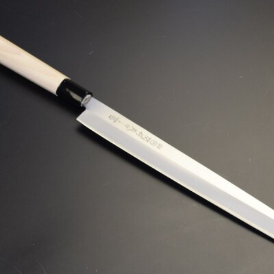 関鍔蔵作 白木柄 ステンレス製和包丁 刺身包丁300mm