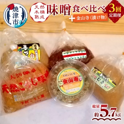 【定期便 3回】 味噌 食べ比べ + 金山寺セット(a29-011)