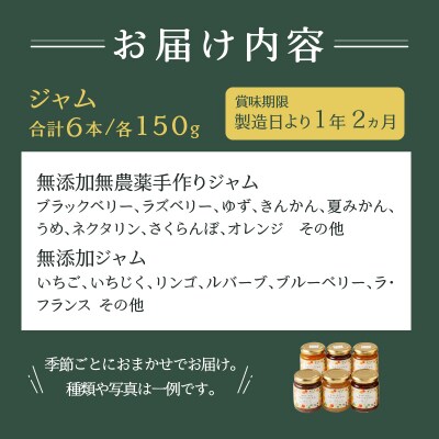 無添加無農薬手作りジャム6本セット(a10-512)