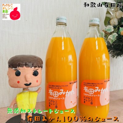 【数量限定】【大人気】有田みかん100%のジュース1,000ml×2本セット