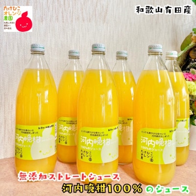 【数量限定】河内晩柑100%のジュース(無添加ストレート)　1,000ml×6本セット