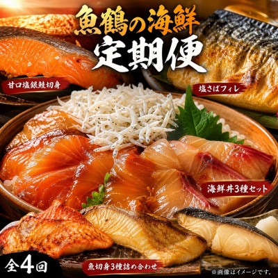 【毎月定期便】海鮮セットH(銀鮭切身・サバフィレ・3種切身・海鮮漬)全4回