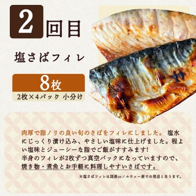 【毎月定期便】海鮮セットG(銀鮭切身・サバフィレ・3種切身)全3回