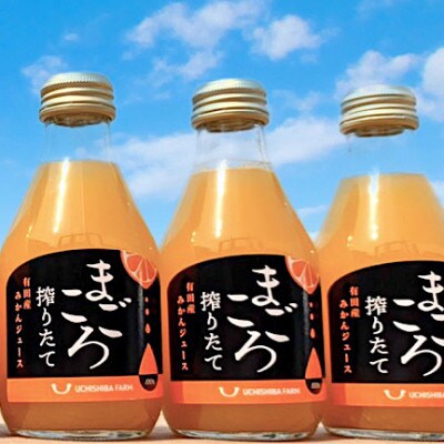 【まごころ搾りたて】有田みかん100%ジュース　180ml　3本　化粧箱