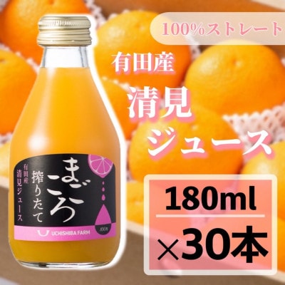 【まごころ搾りたて】清見　100%ジュース　180ml　30本