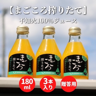 【まごころ搾りたて】不知火　100%ジュース　180ml　3本　贈答用