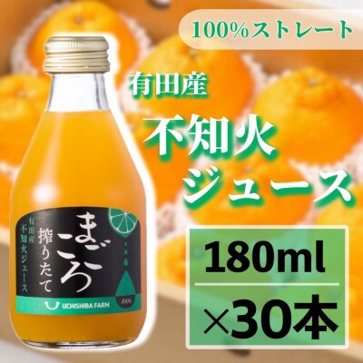 【まごころ搾りたて】不知火　100%ジュース　180ml　30本