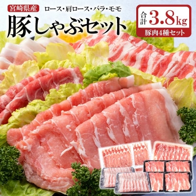  宮崎県産豚しゃぶセット　合計3.8kg[2856]