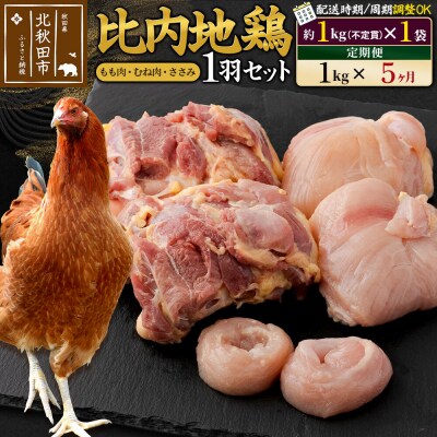 《定期便5ヶ月》比内地鶏1羽セット(約1kg×1袋)|jaat-021105