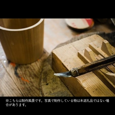 天然秋田杉 ストレート型カップ(竹タガ) 国産 職人手作り |odwa-00004